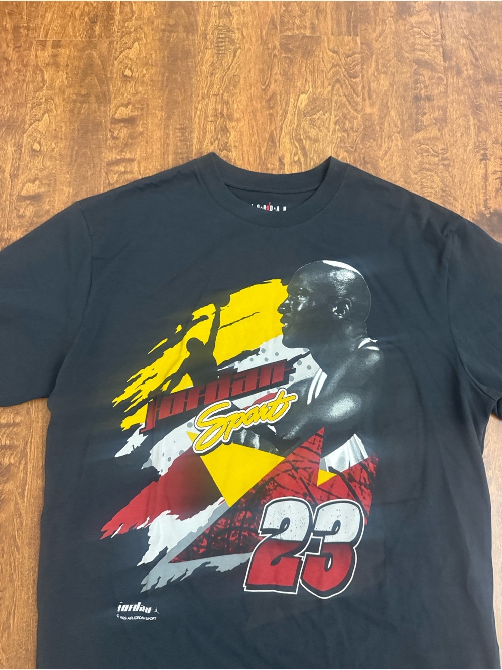 Jordan Black Graphic Tee with Red & Yellow Accents - Picture 3 of 10